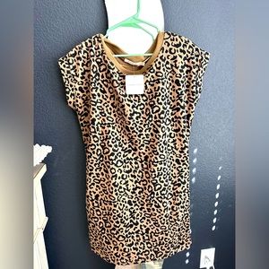 Boutique/Ellison cheetah shift dress size small NWT pockets!